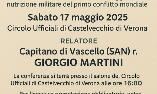 Conferenza “L’alimentazione del soldato nella Prima Guerra Mondiale”