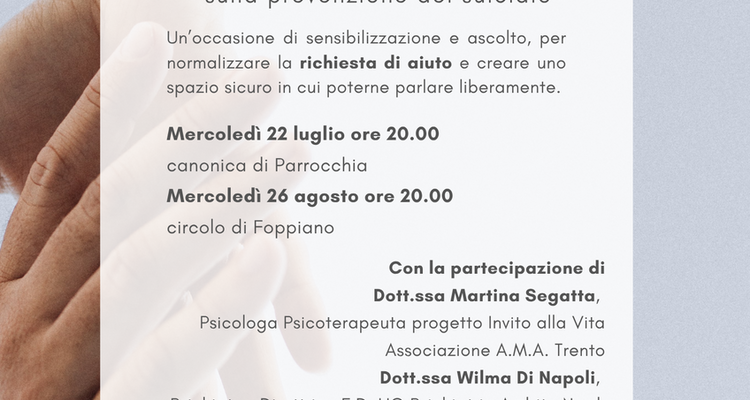 Insieme oltre il silenzio: due serate dedicate alla prevenzione del suicidio